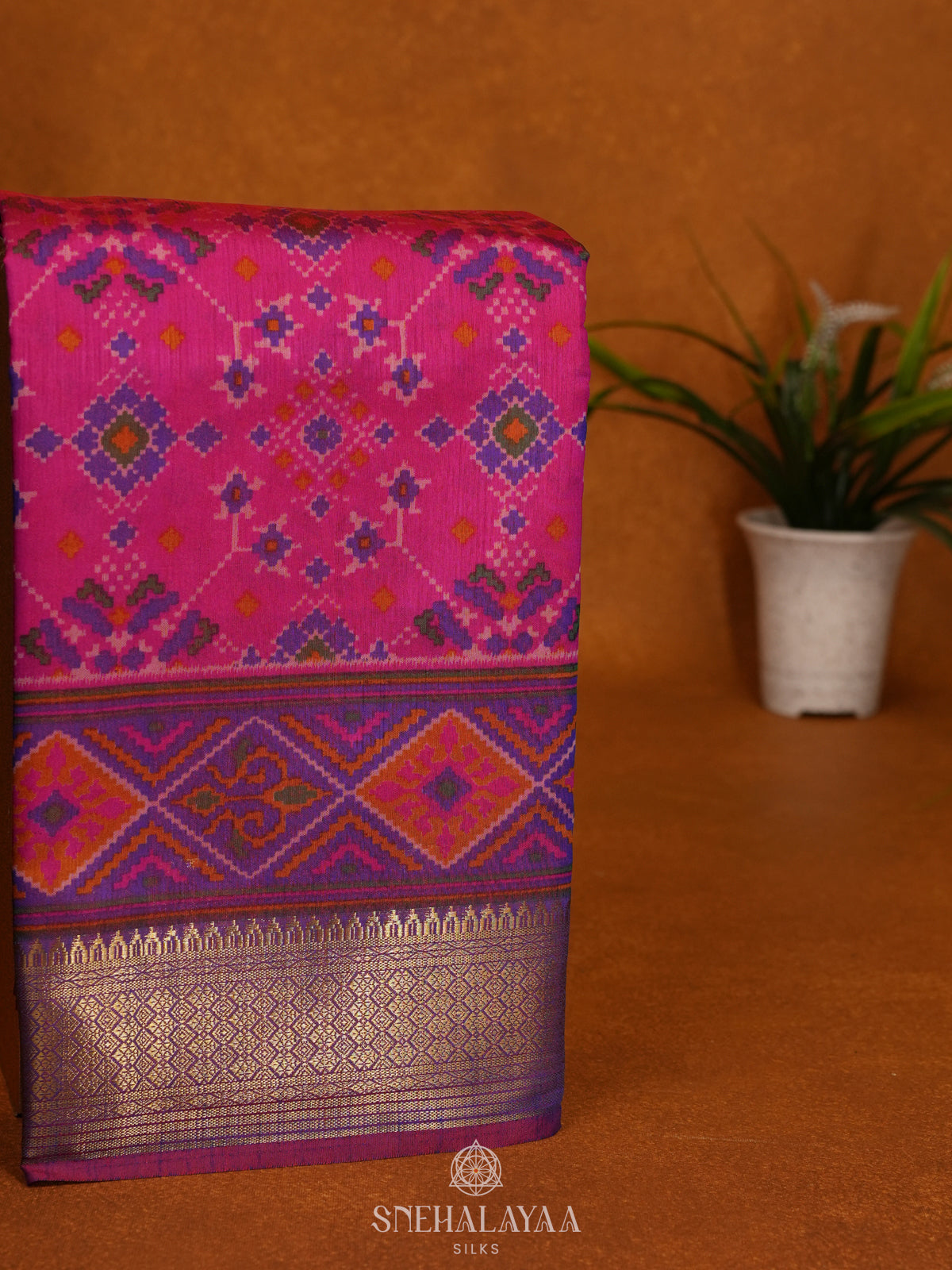 Pink Ikat Saree