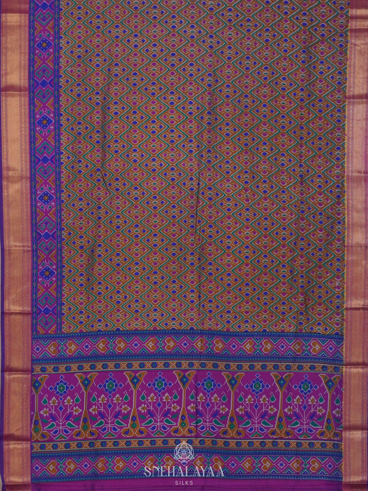 Brown Ikat Saree