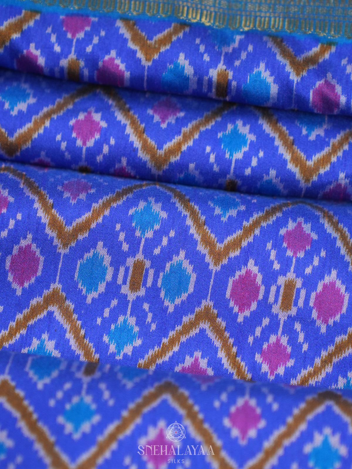 Royal Blue Ikat Saree