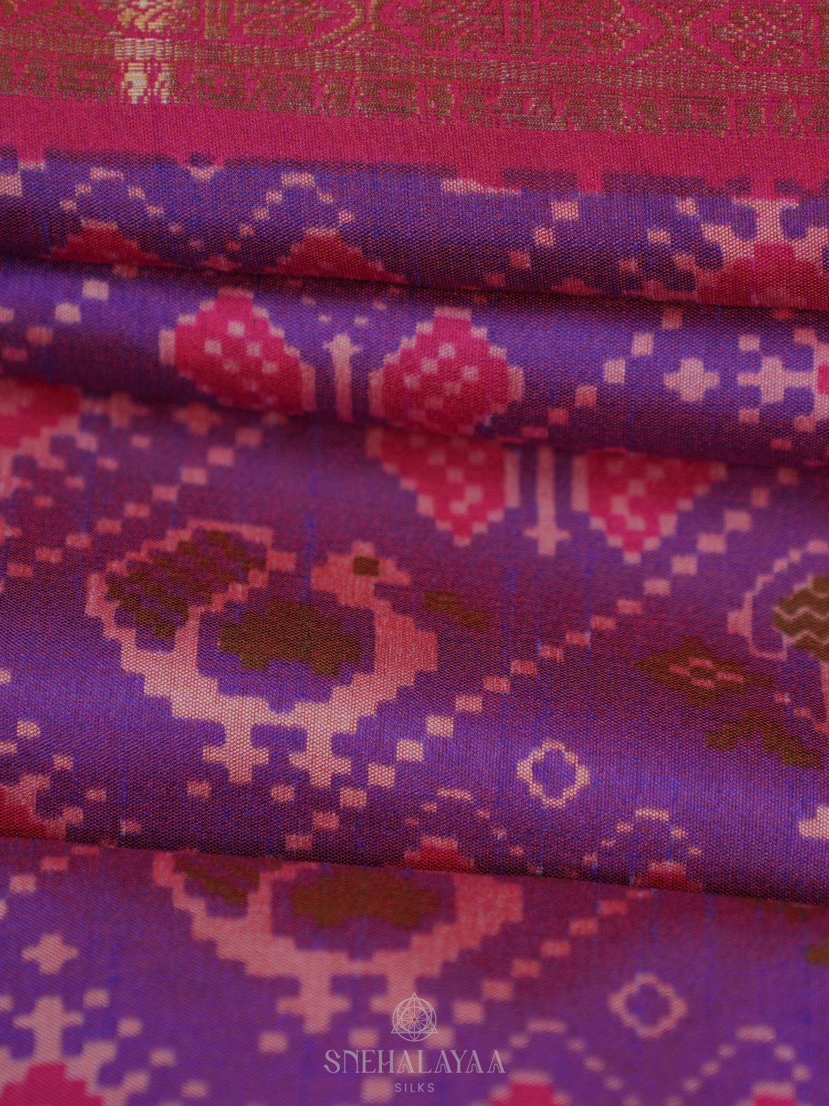 Magenta Ikat Saree