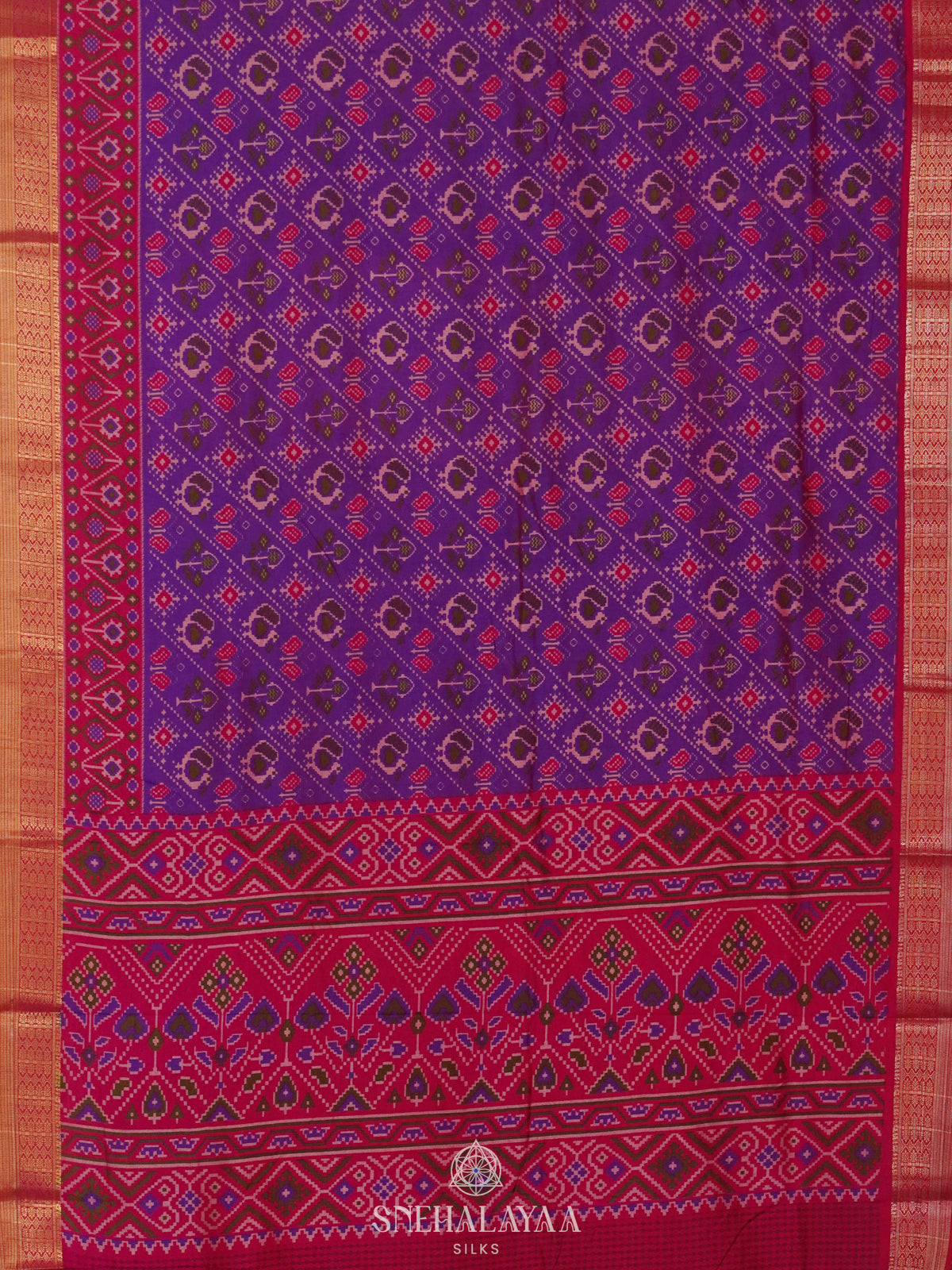 Magenta Ikat Saree