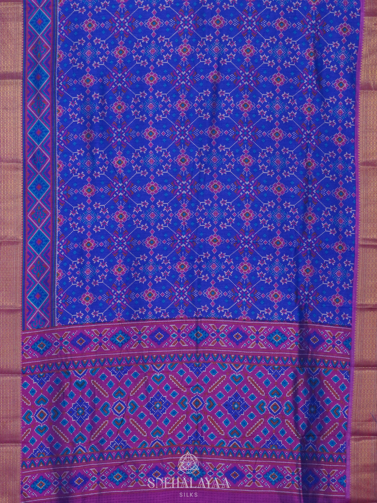 Royal Blue Ikat Saree