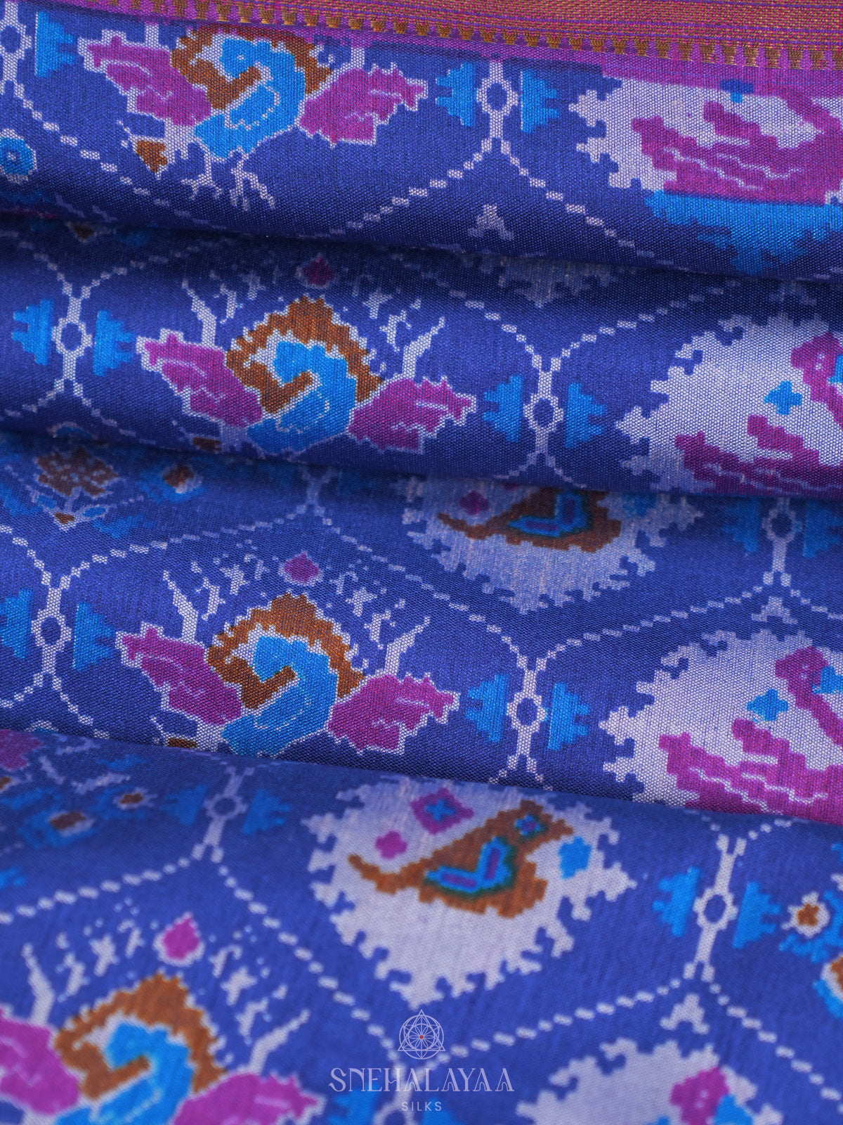 Navy Blue Ikat Saree