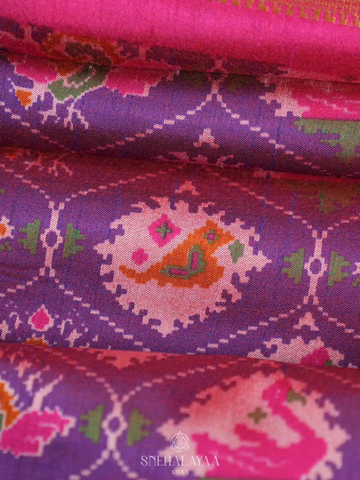 Magenta Ikat Saree