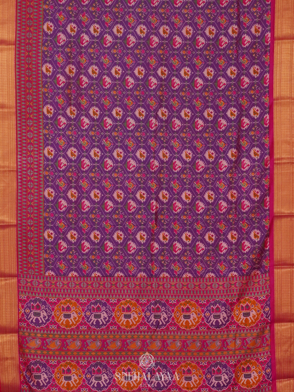 Magenta Ikat Saree