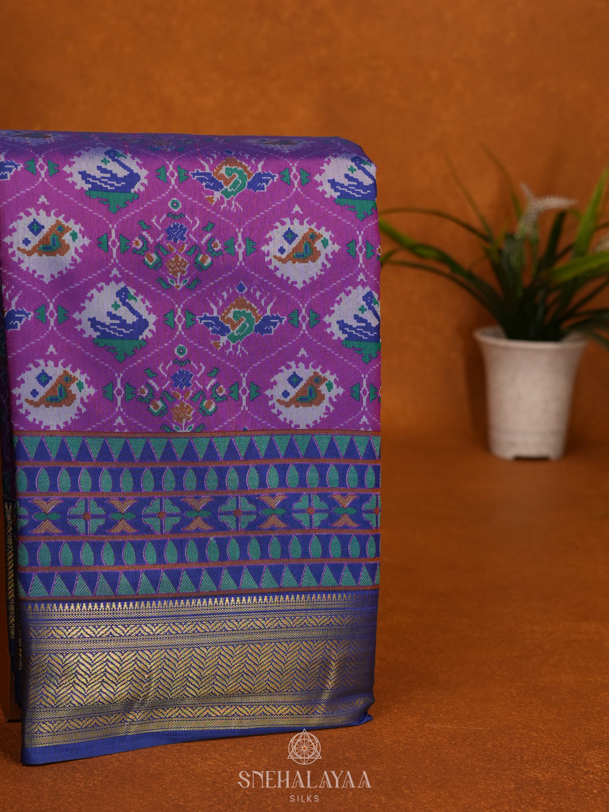 Magenta Purple Ikat Saree