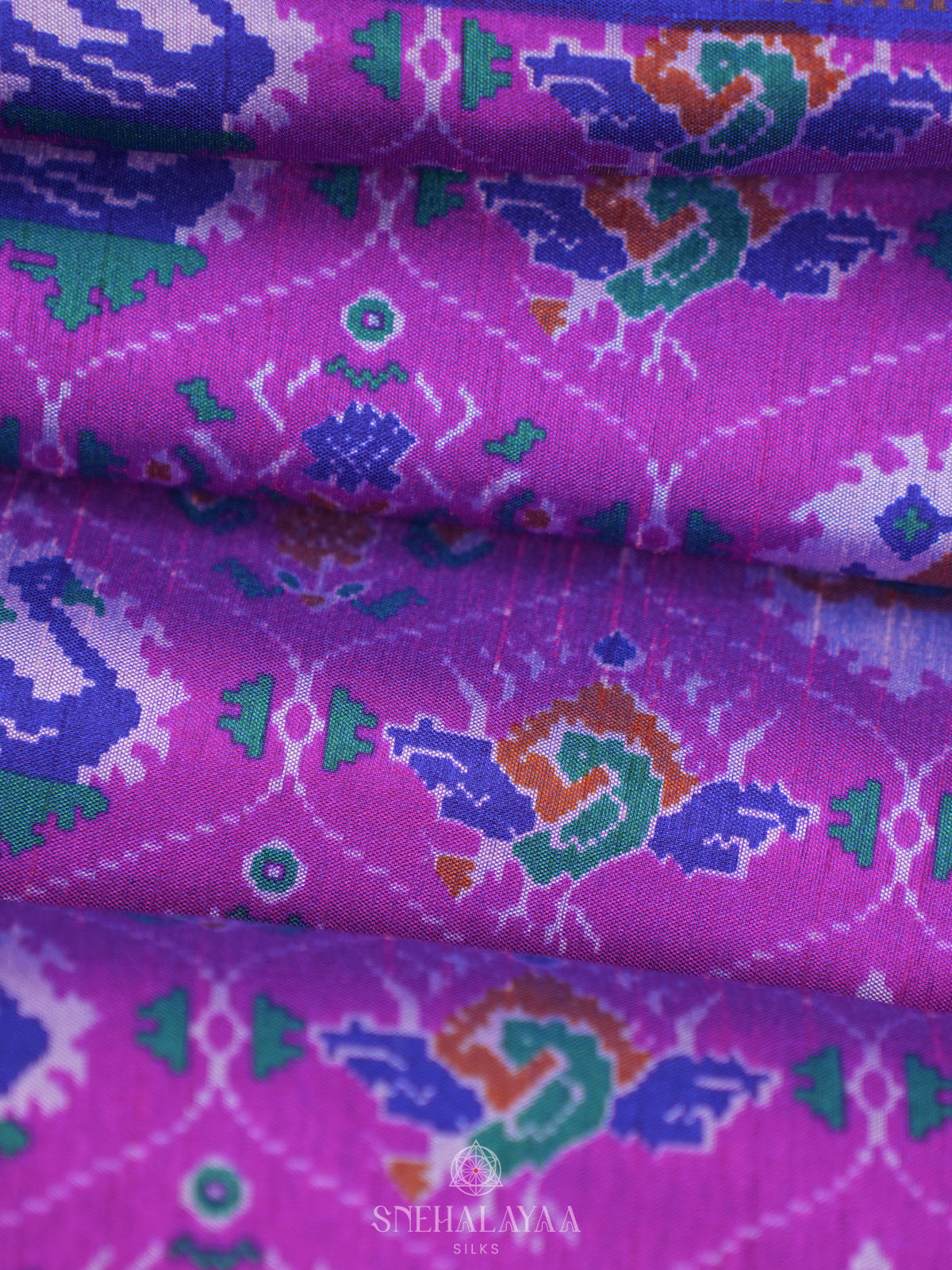 Magenta Purple Ikat Saree