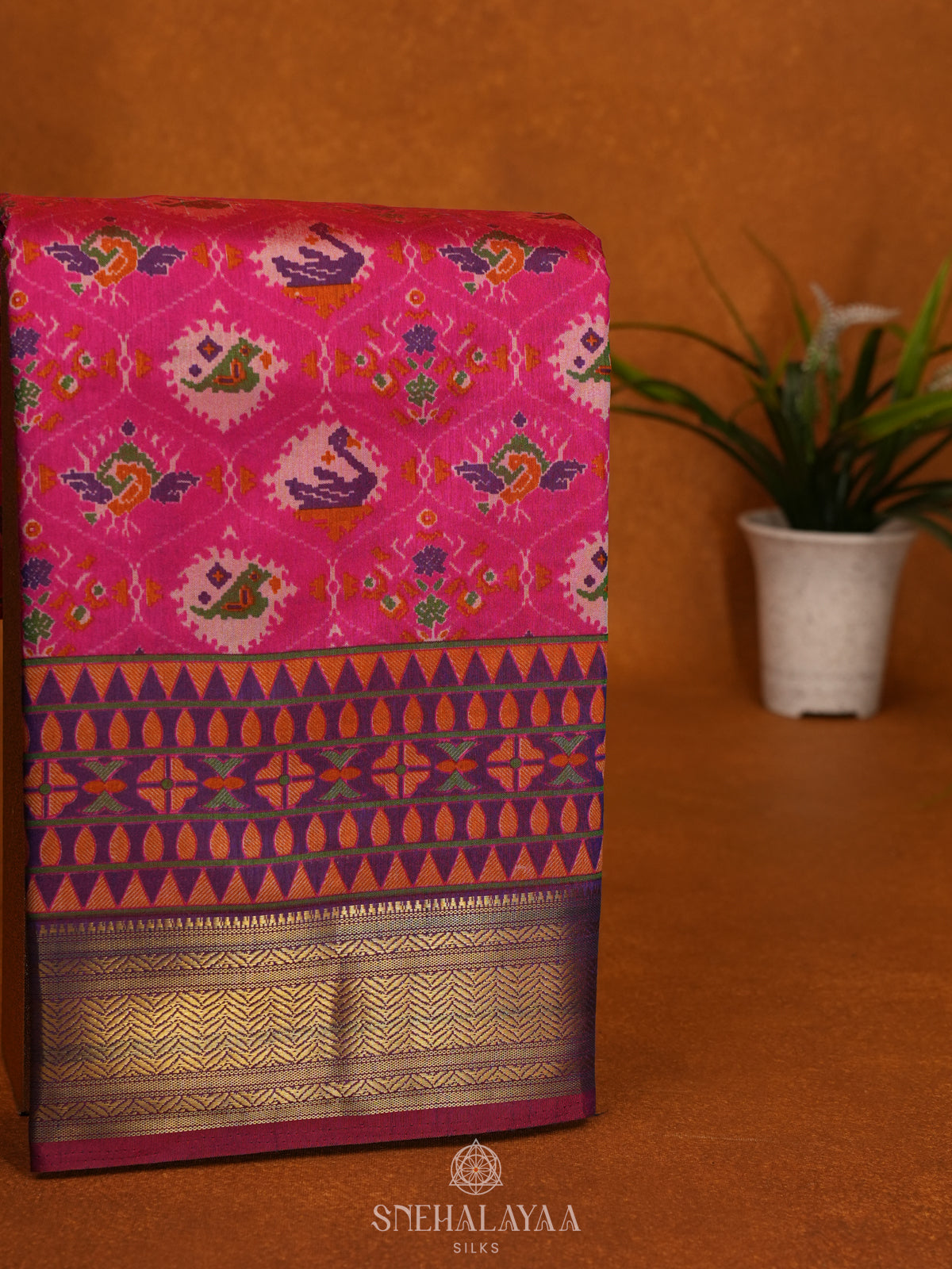 Pink Ikat Saree