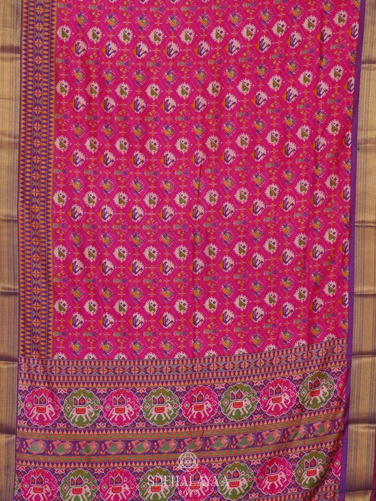 Pink Ikat Saree