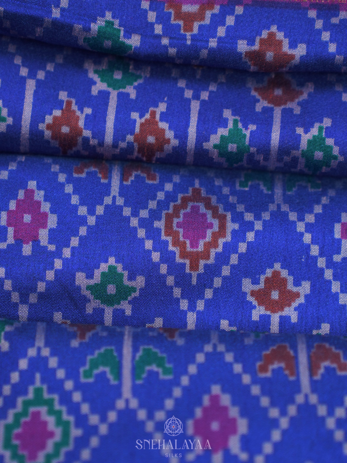 Royal Blue Ikat Saree