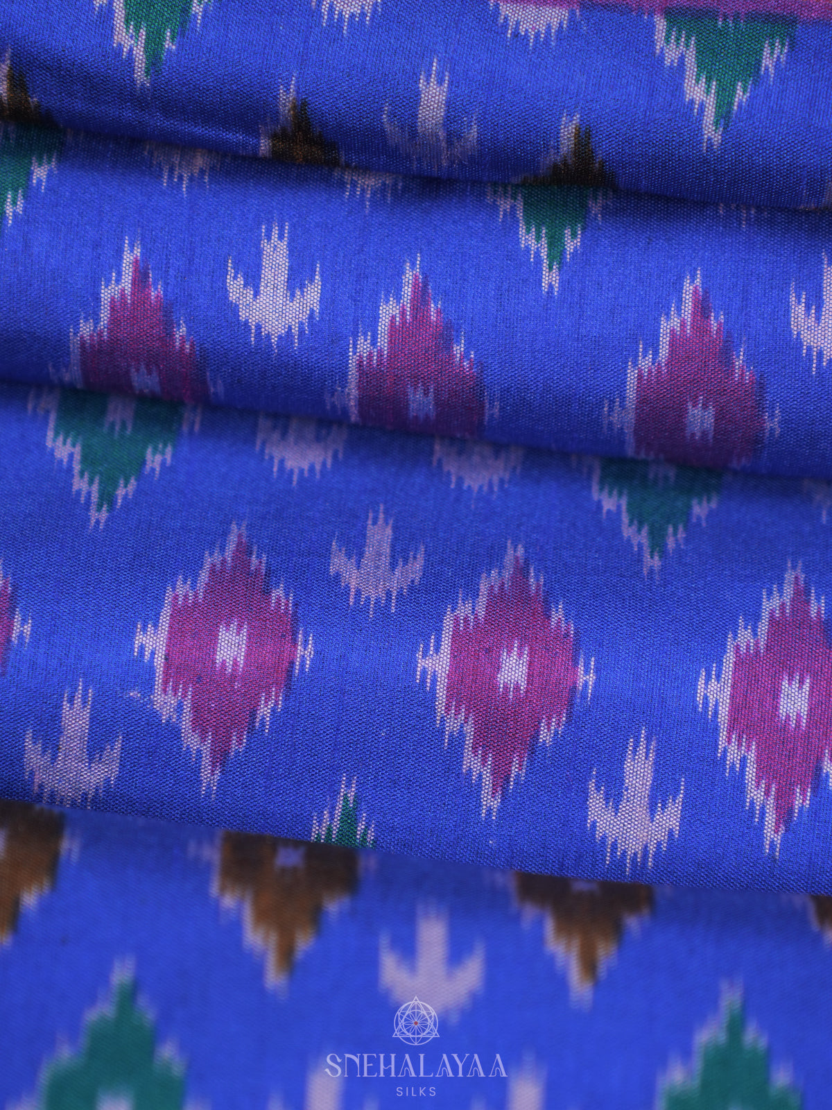 Royal Blue Ikat Saree