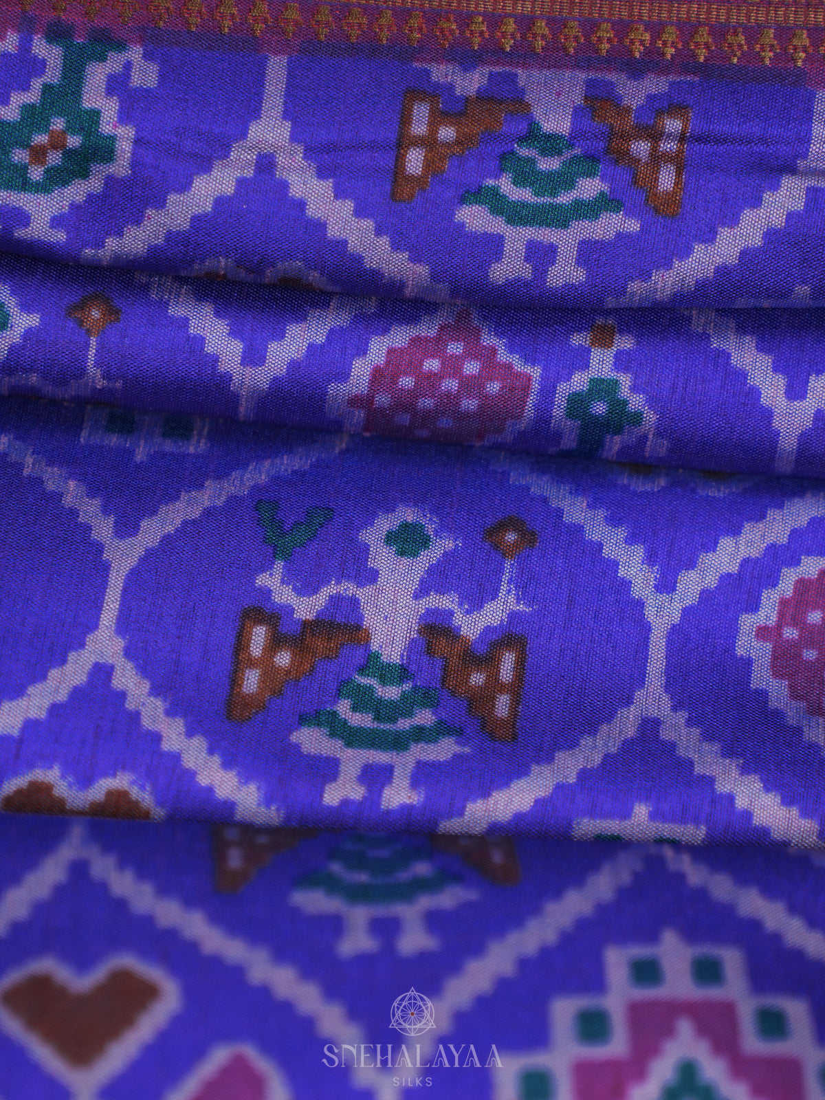 Royal Blue Ikat Saree
