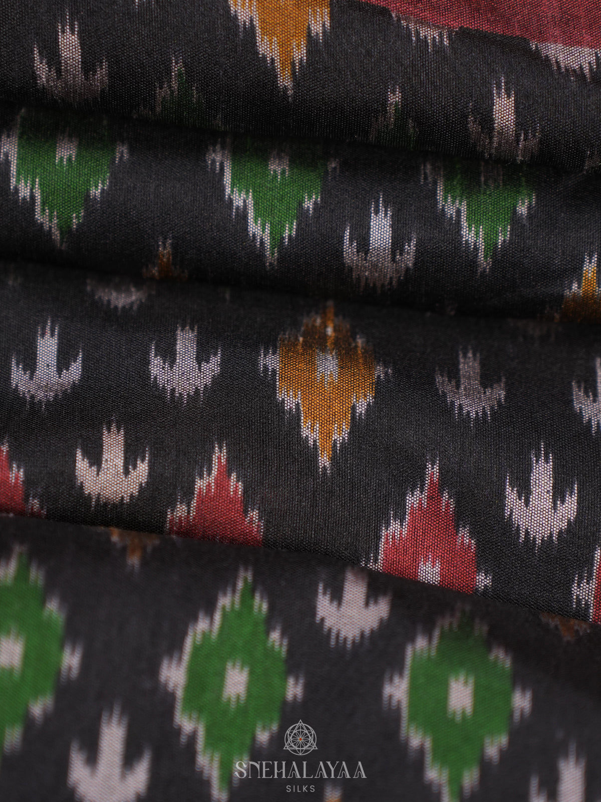 Forest Green Ikat Saree