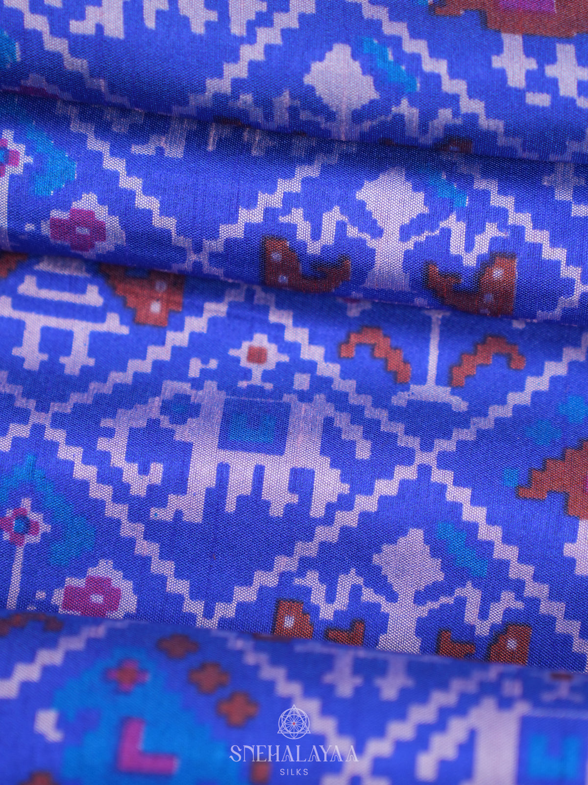 Royal Blue Ikat Saree