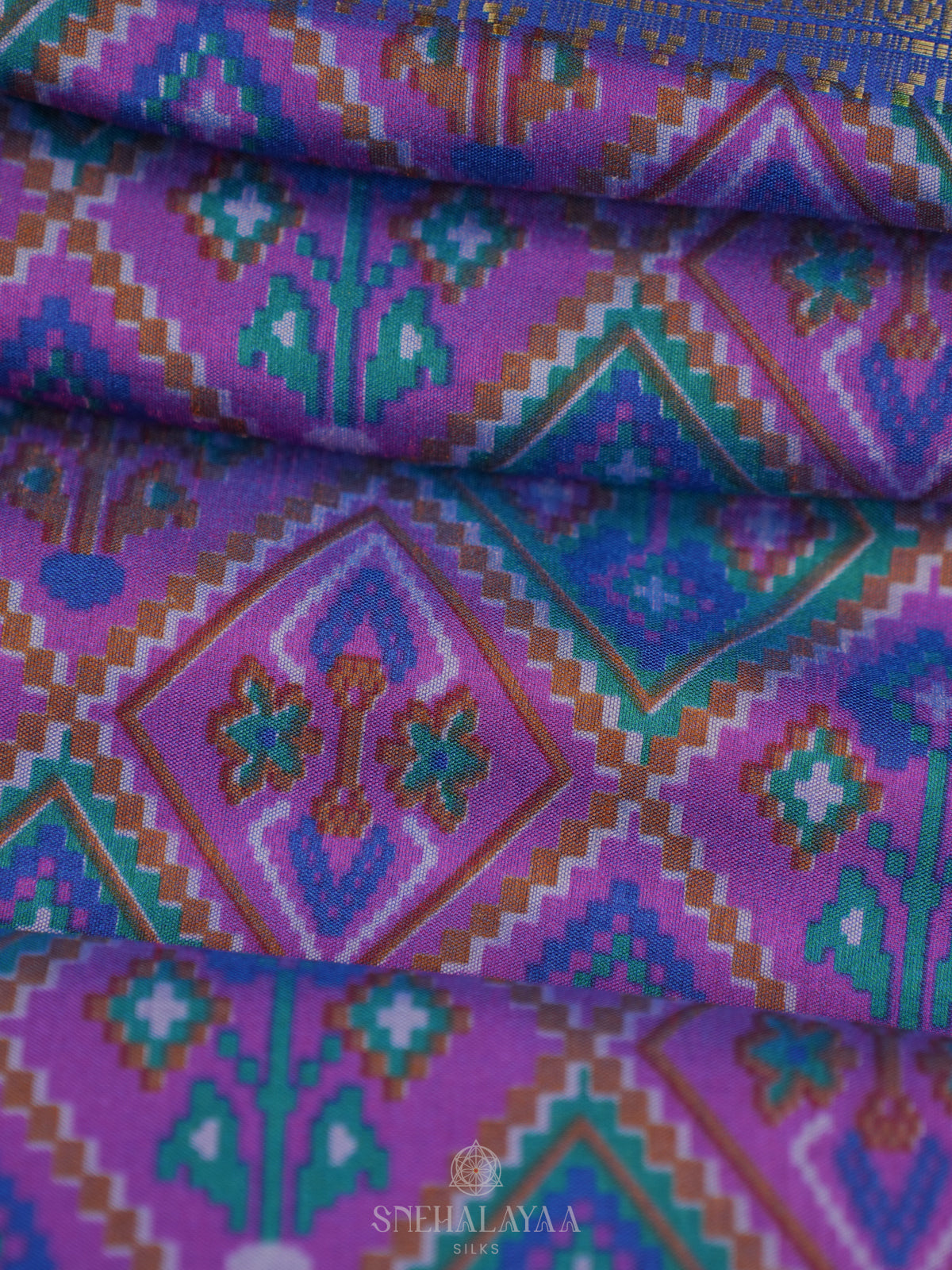 Magenta Ikat Saree