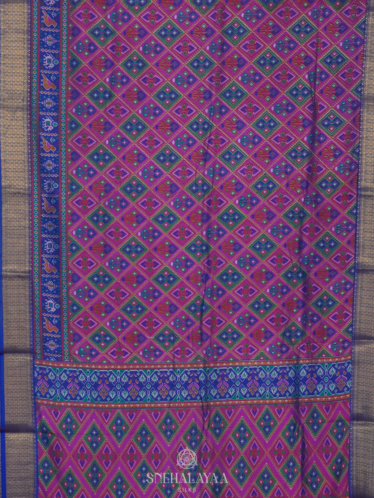 Magenta Ikat Saree