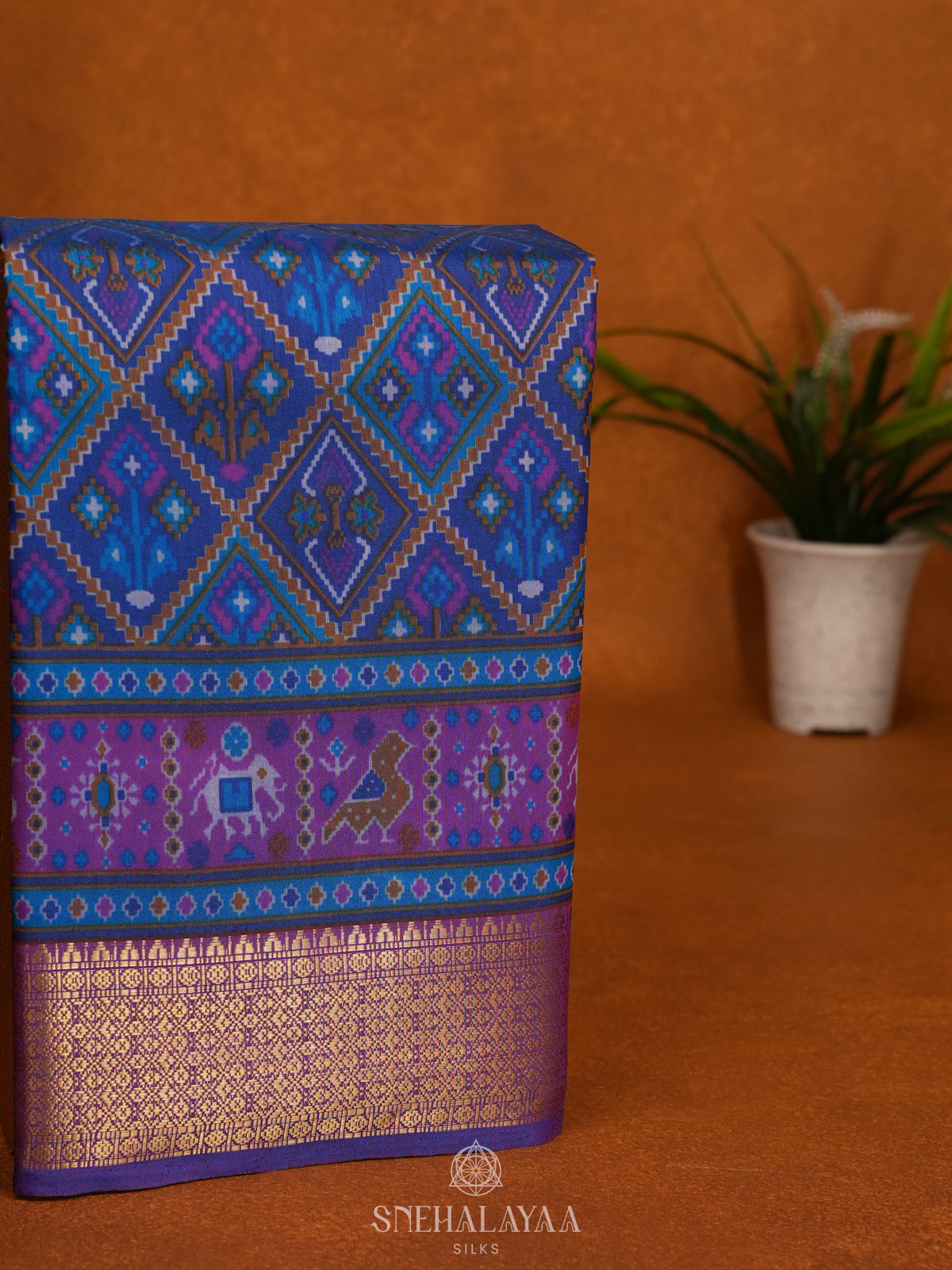 Blue Ikat Saree
