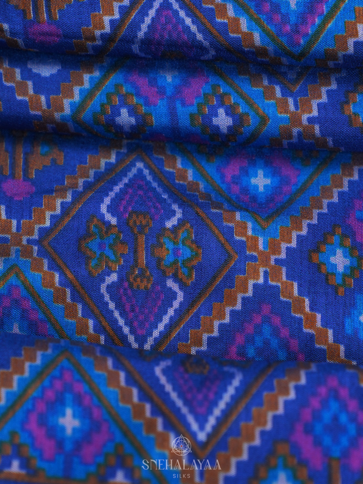 Blue Ikat Saree