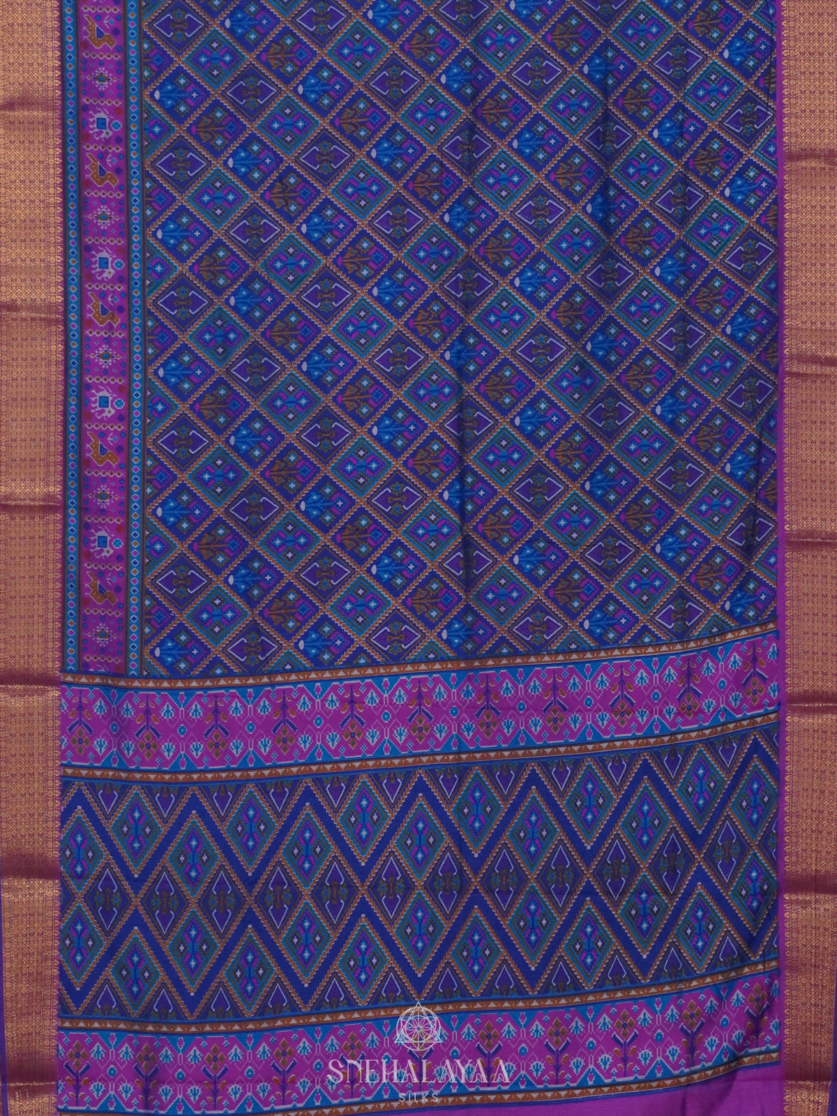 Blue Ikat Saree