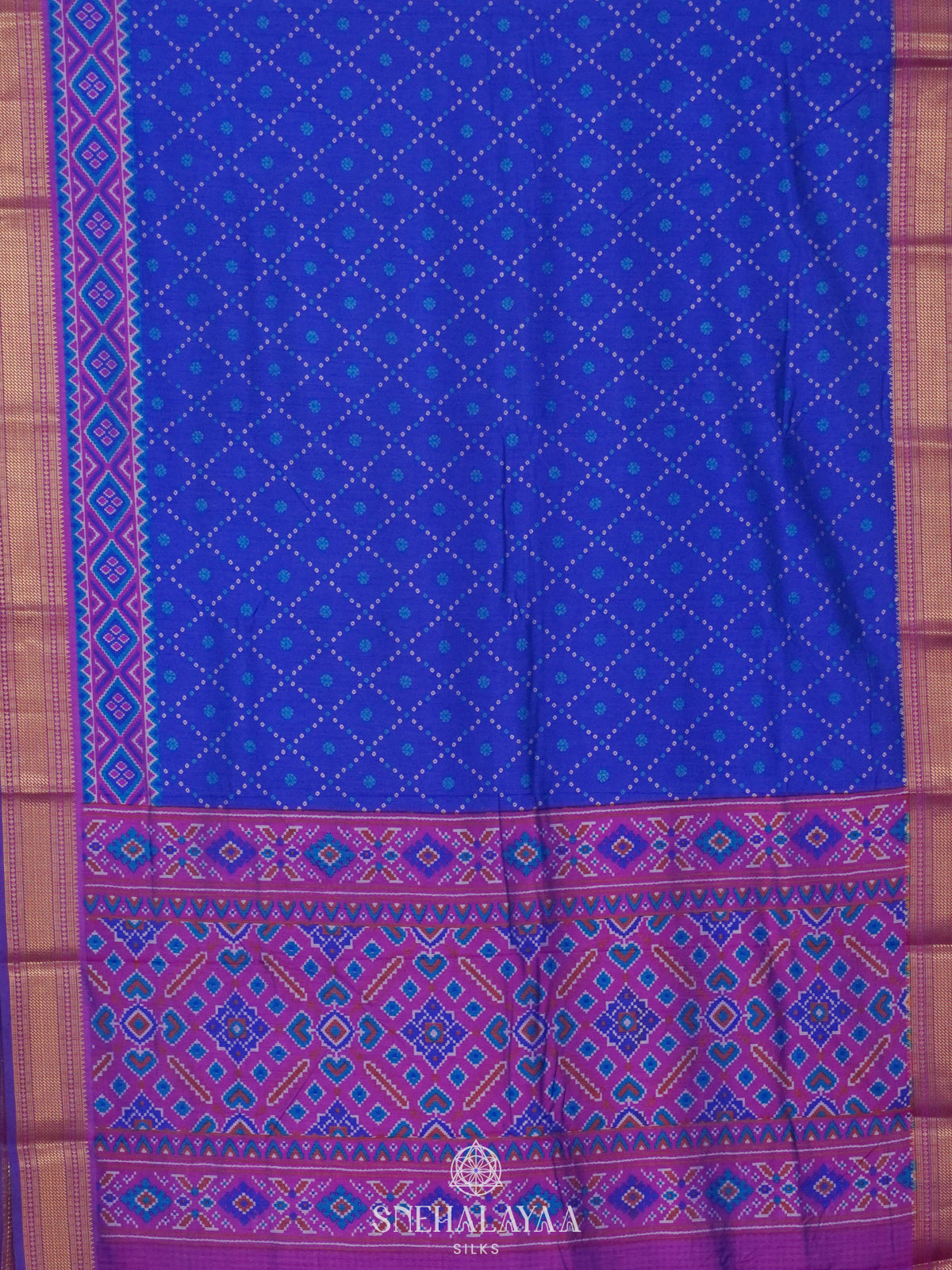 Royal Blue Ikat Saree