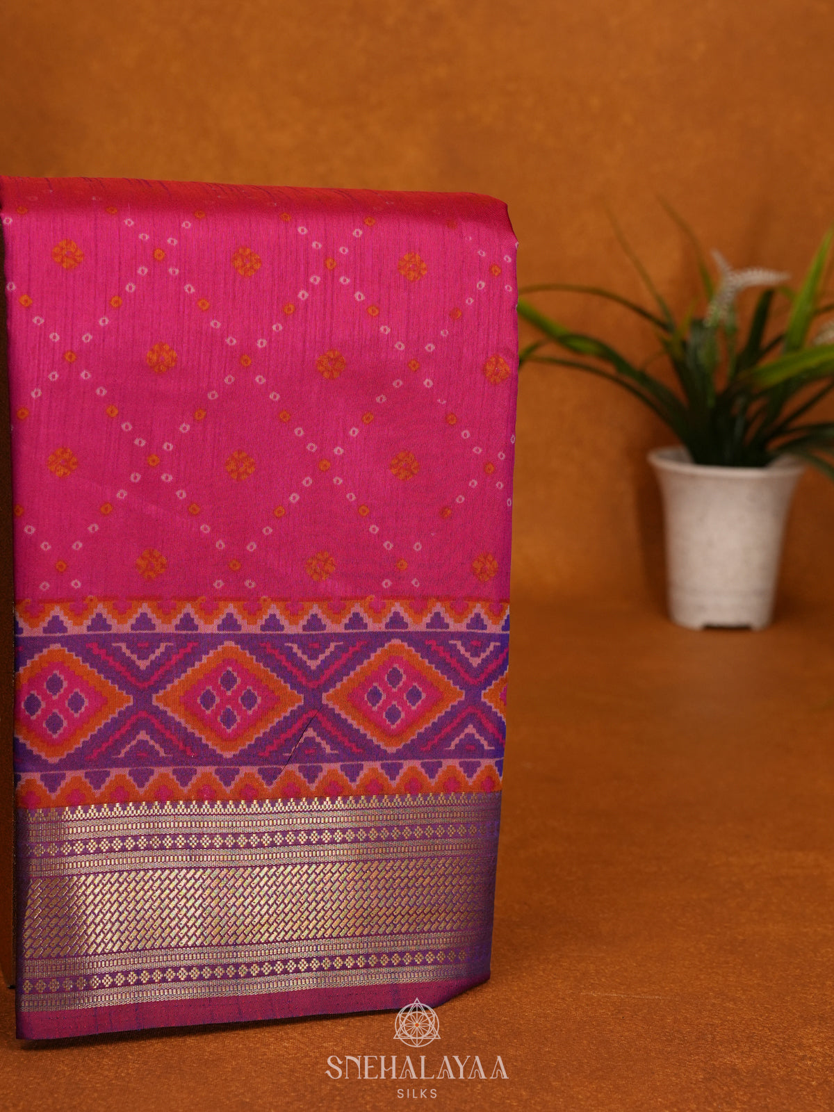 Pink Ikat Saree
