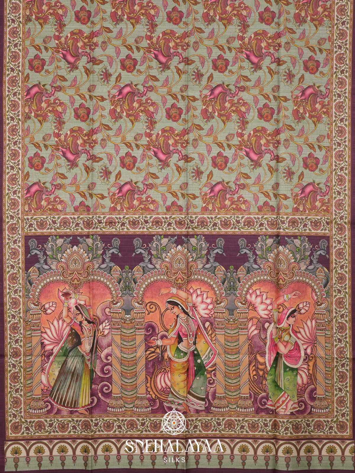 Sage Green  Tussar Saree
