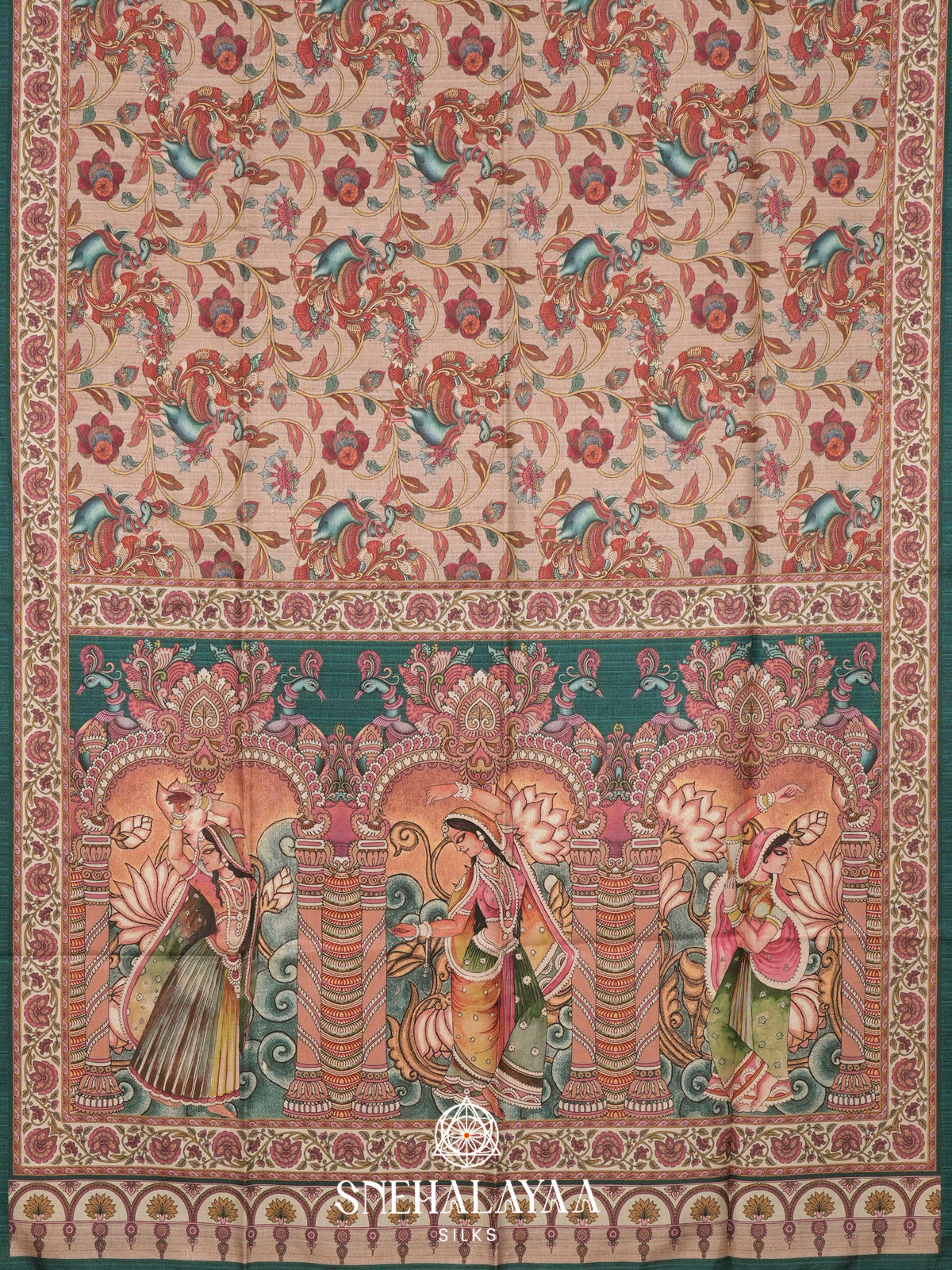 Beige  Tussar Saree