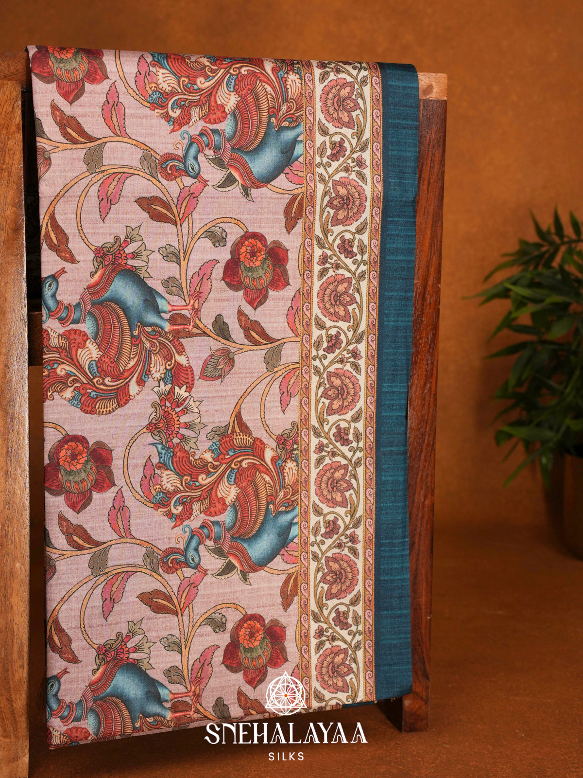 Rose Pink  Tussar Saree