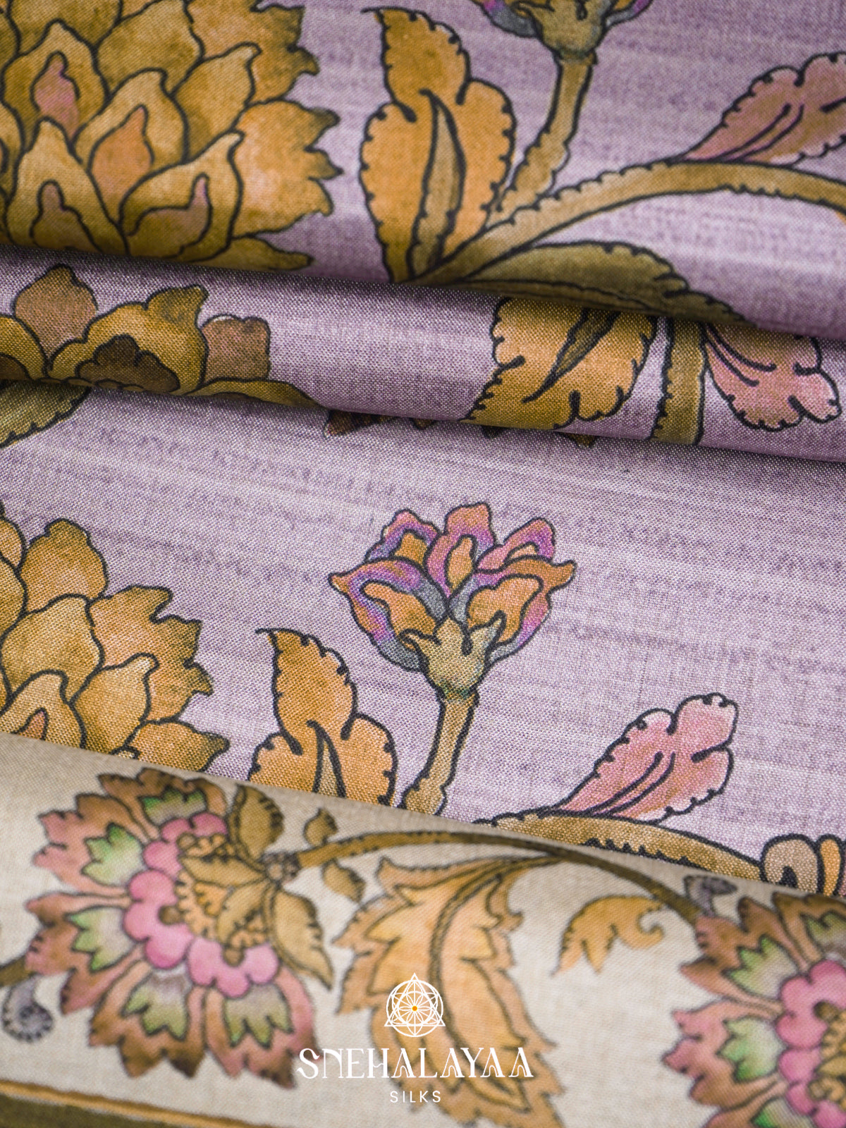 Lavender  Tussar Saree
