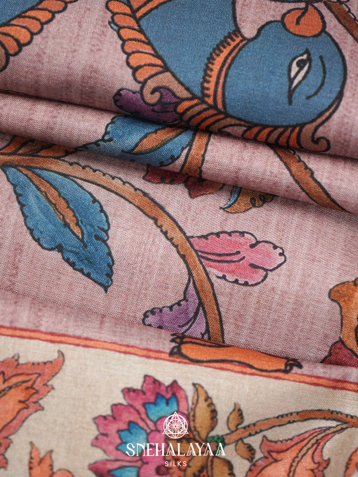Rose Pink  Tussar Saree
