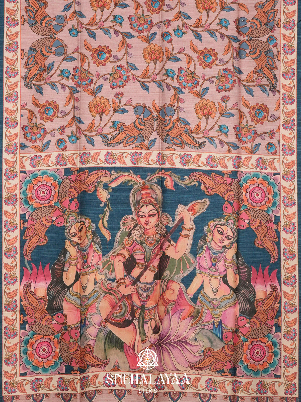 Rose Pink  Tussar Saree