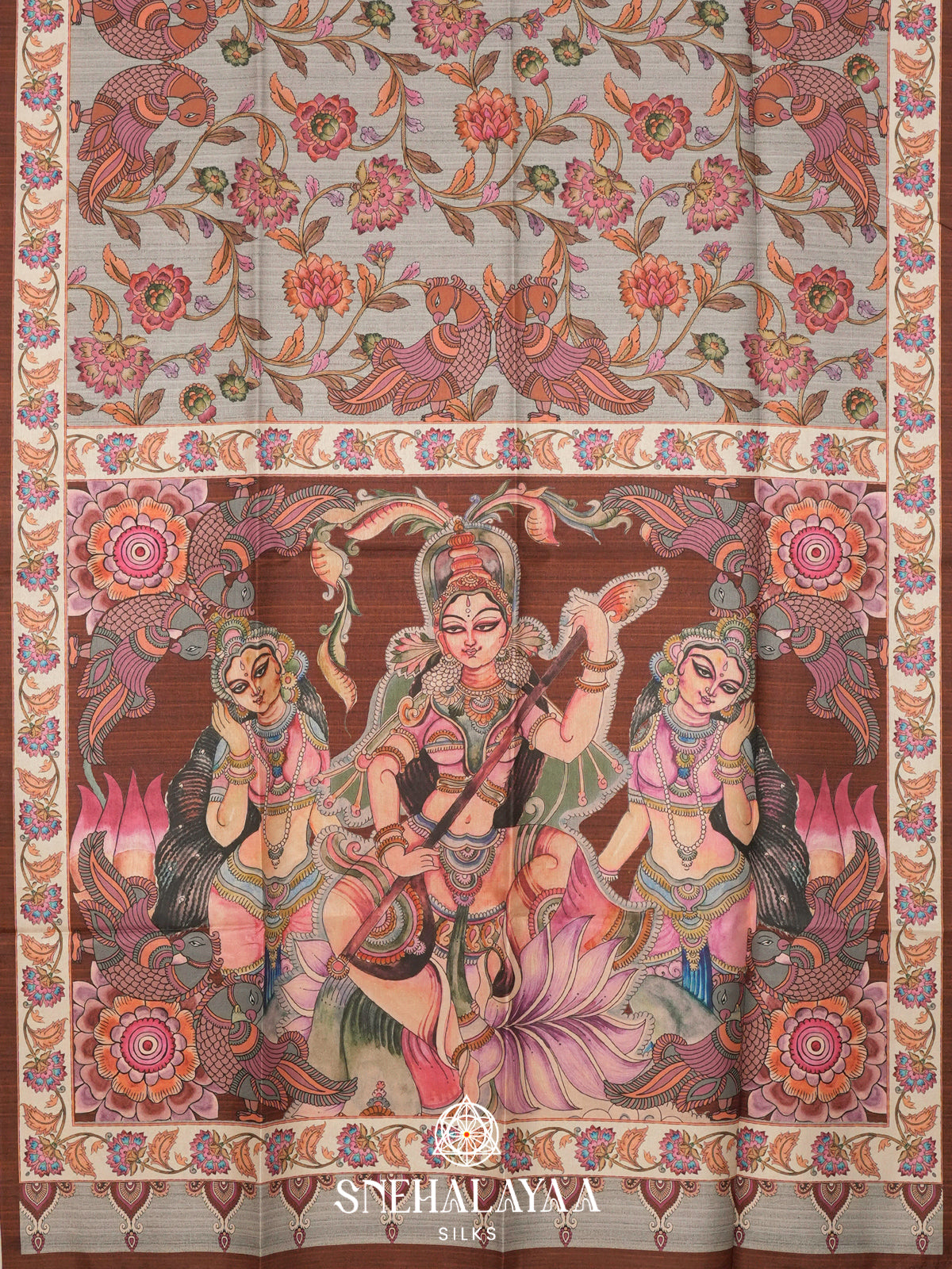 Grey  Tussar Saree