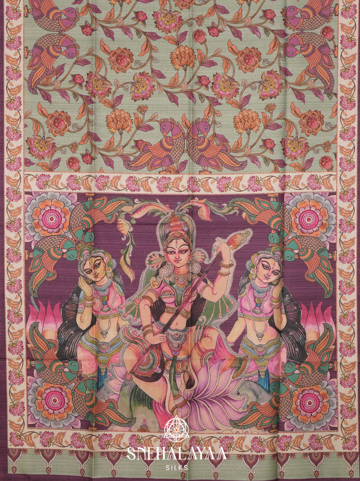 Sage Green  Tussar Saree