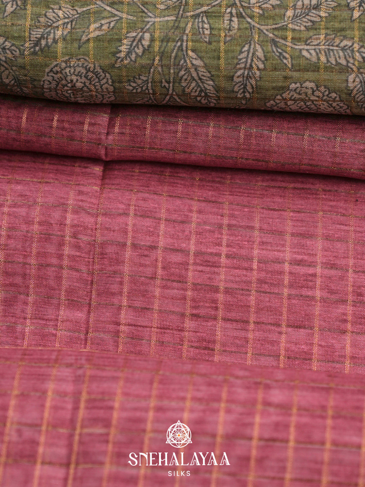 Mauve Pink  Linen Saree