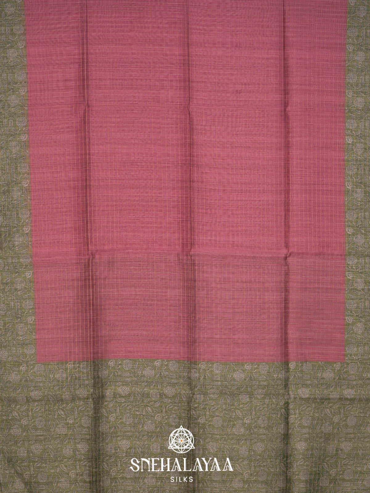 Mauve Pink  Linen Saree