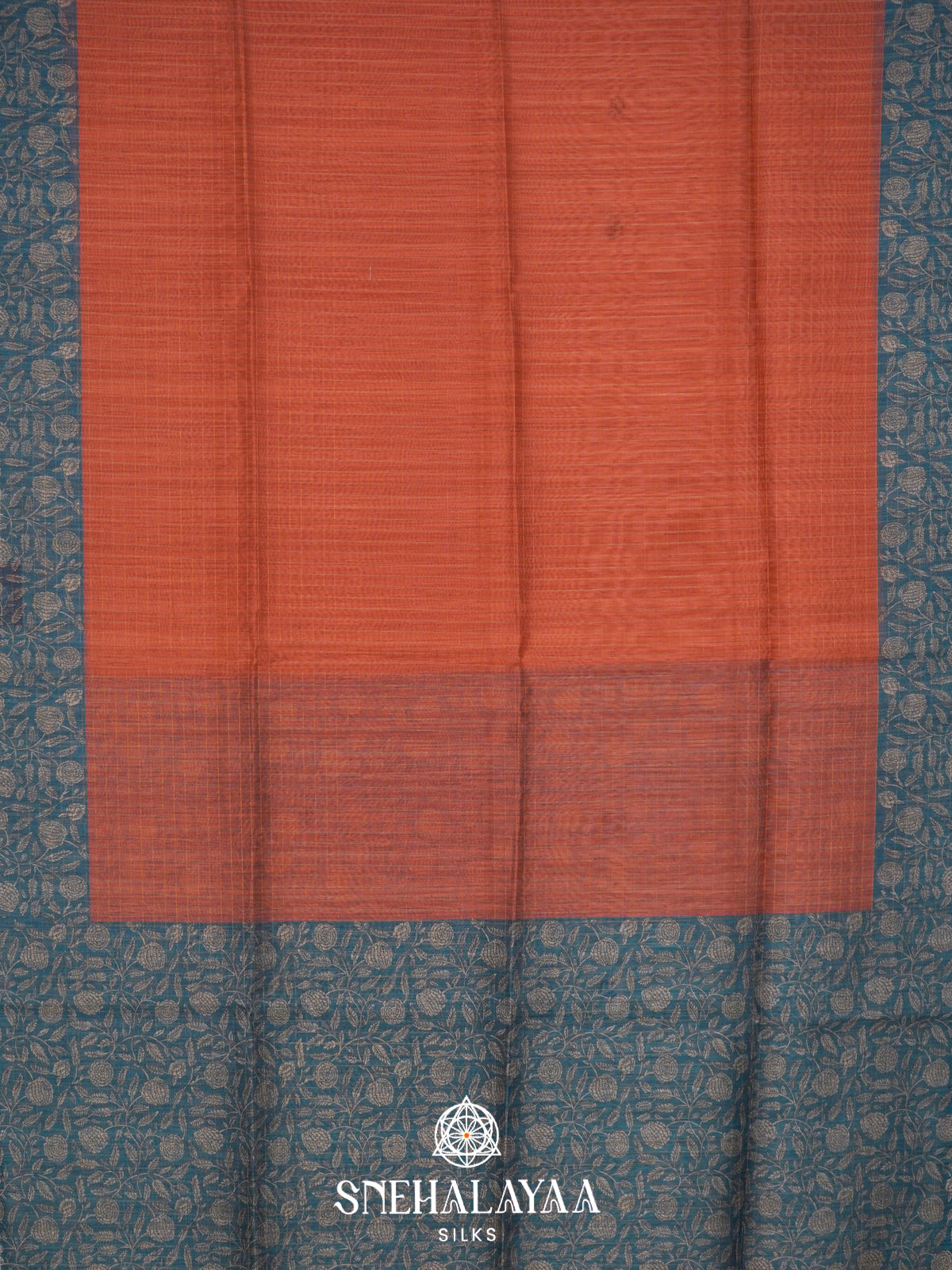 Burnt Orange  Linen Saree