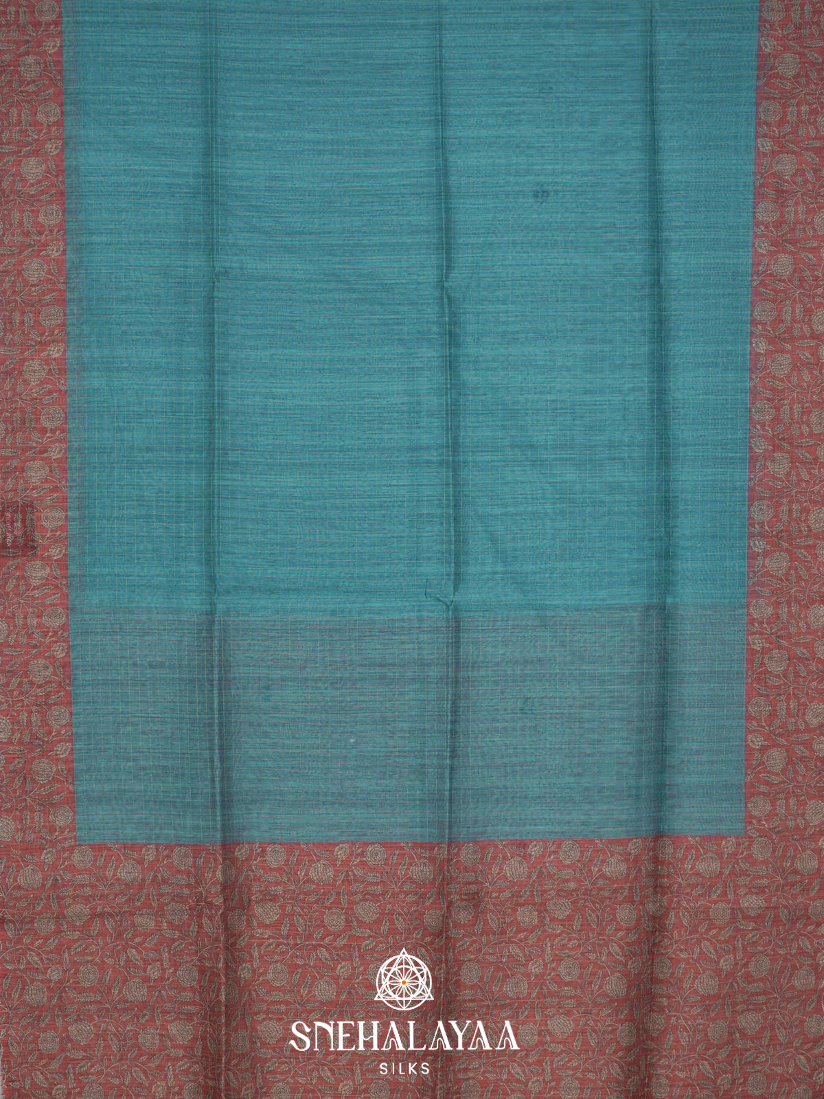 Peacock Blue  Linen Saree