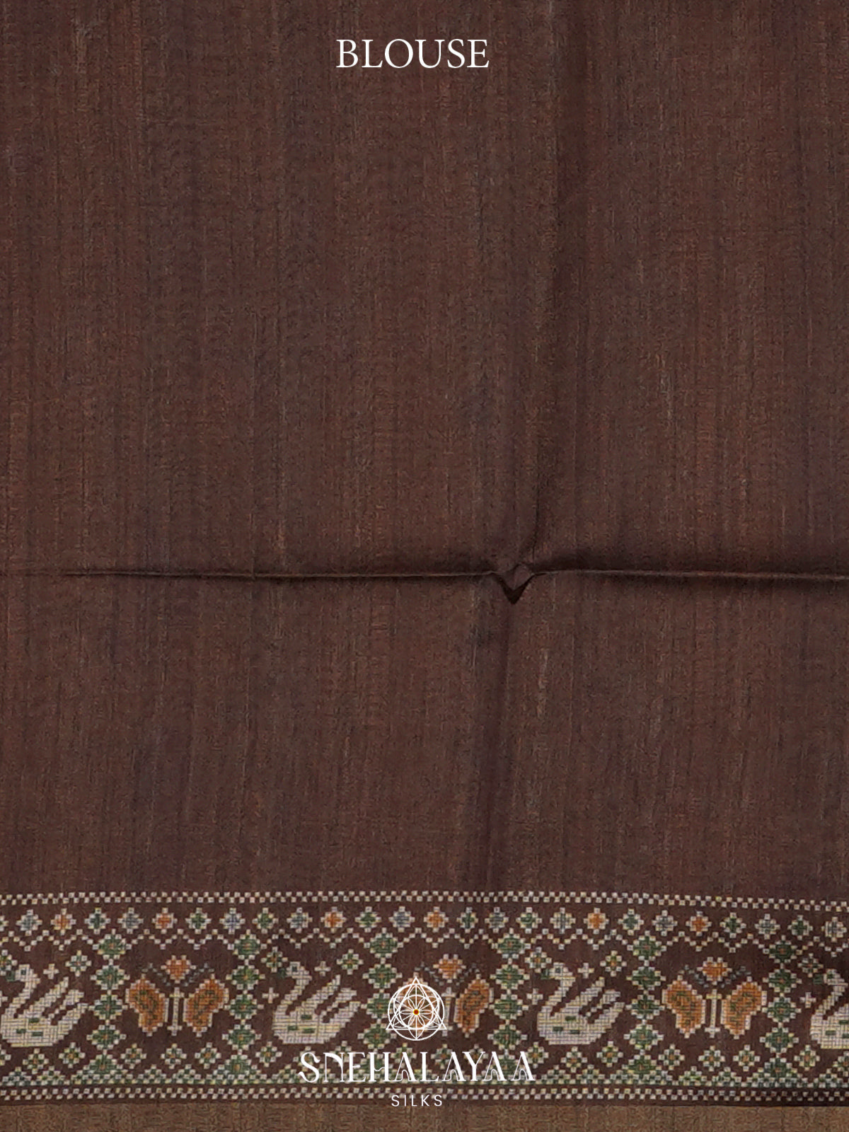 Beige With Chocolate Brown border  Tussar Saree