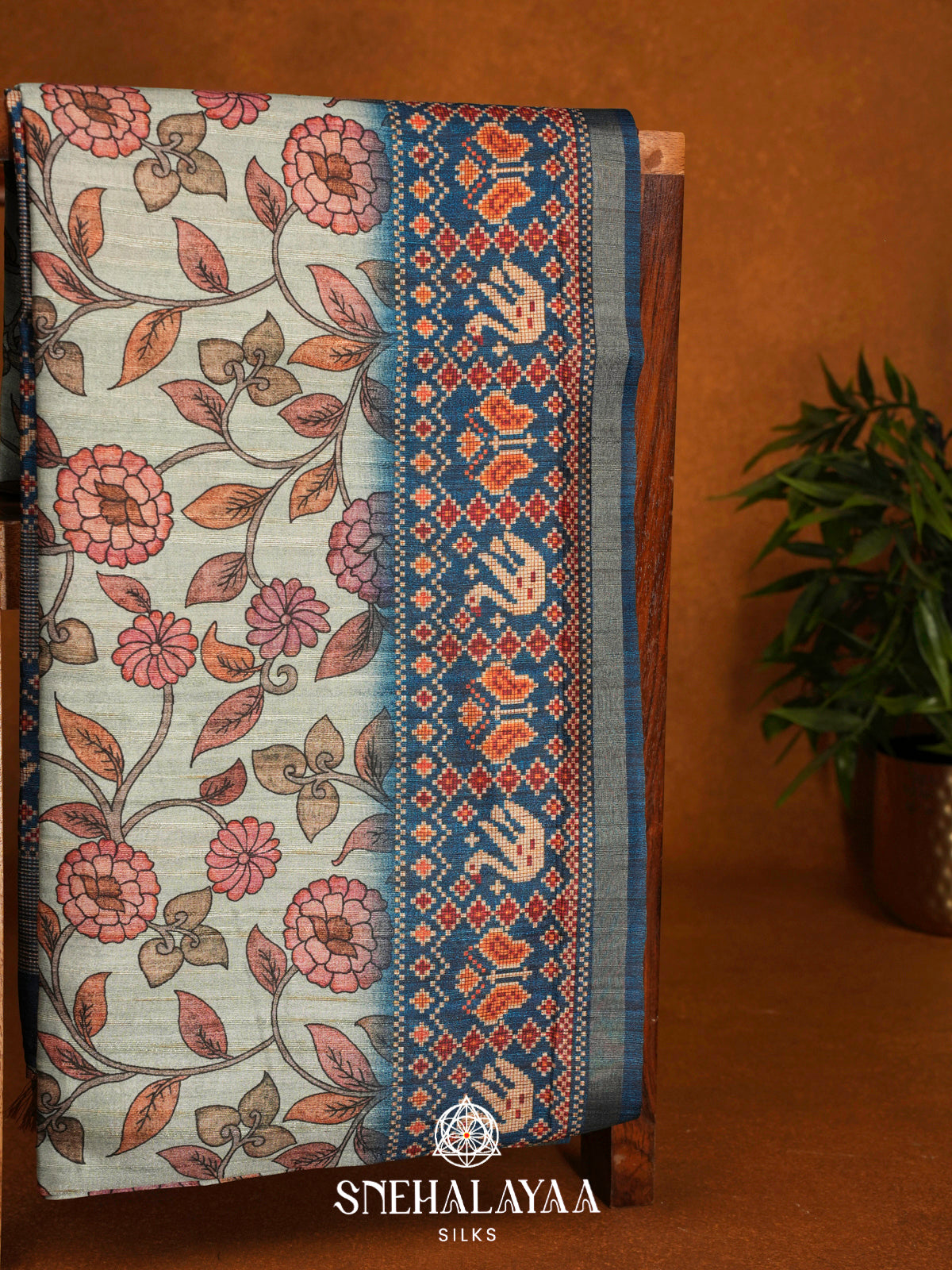 Sea Green  Tussar Saree
