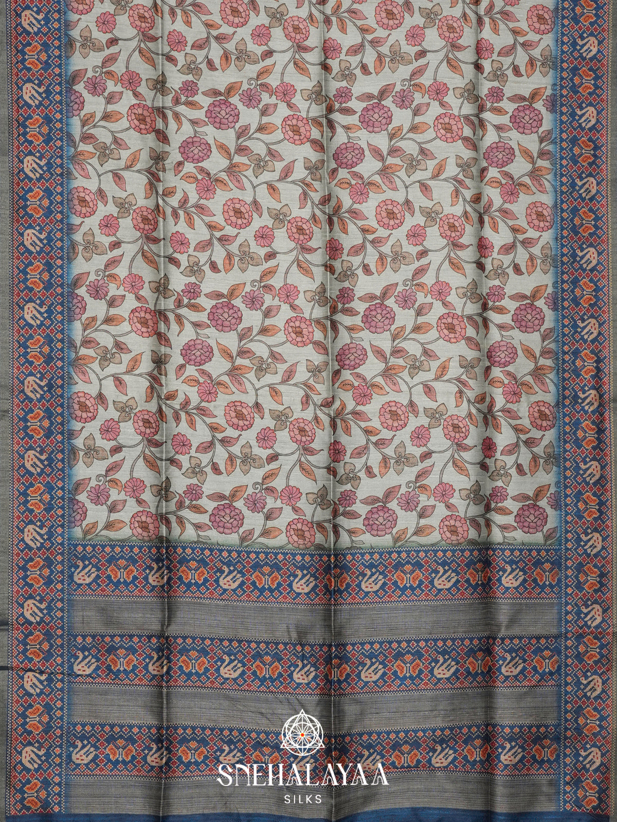 Sea Green  Tussar Saree