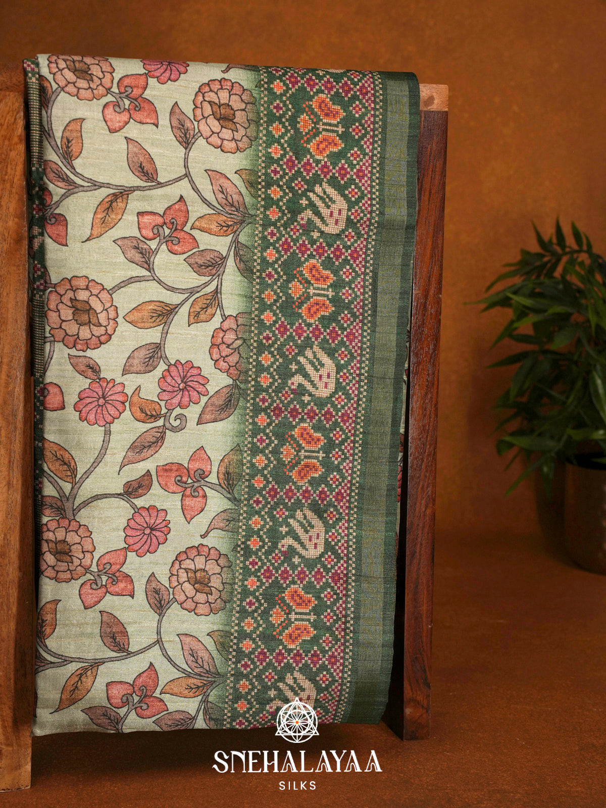 Sage Green  Tussar Saree
