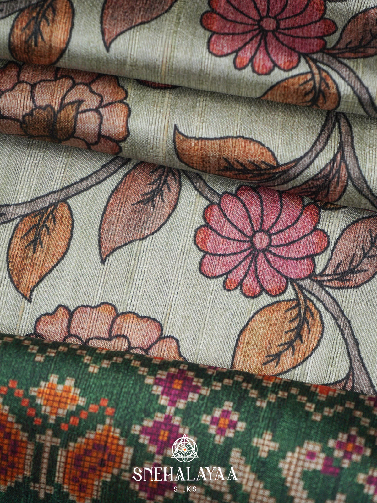 Sage Green  Tussar Saree
