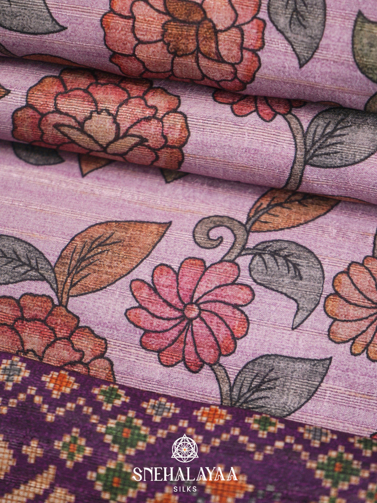 Lavender  Tussar Saree