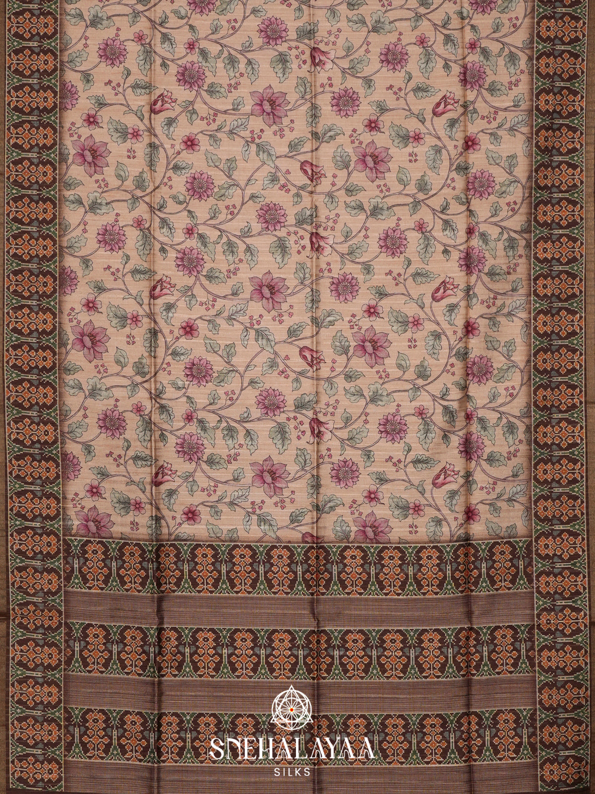 Beige  Tussar Saree
