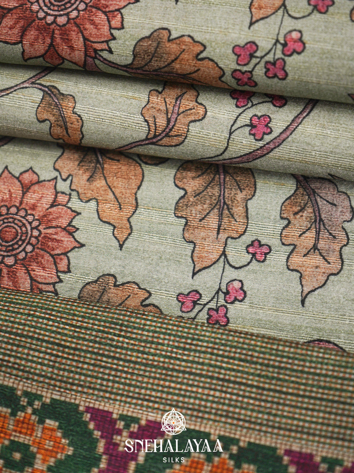 Pale Green  Tussar Saree