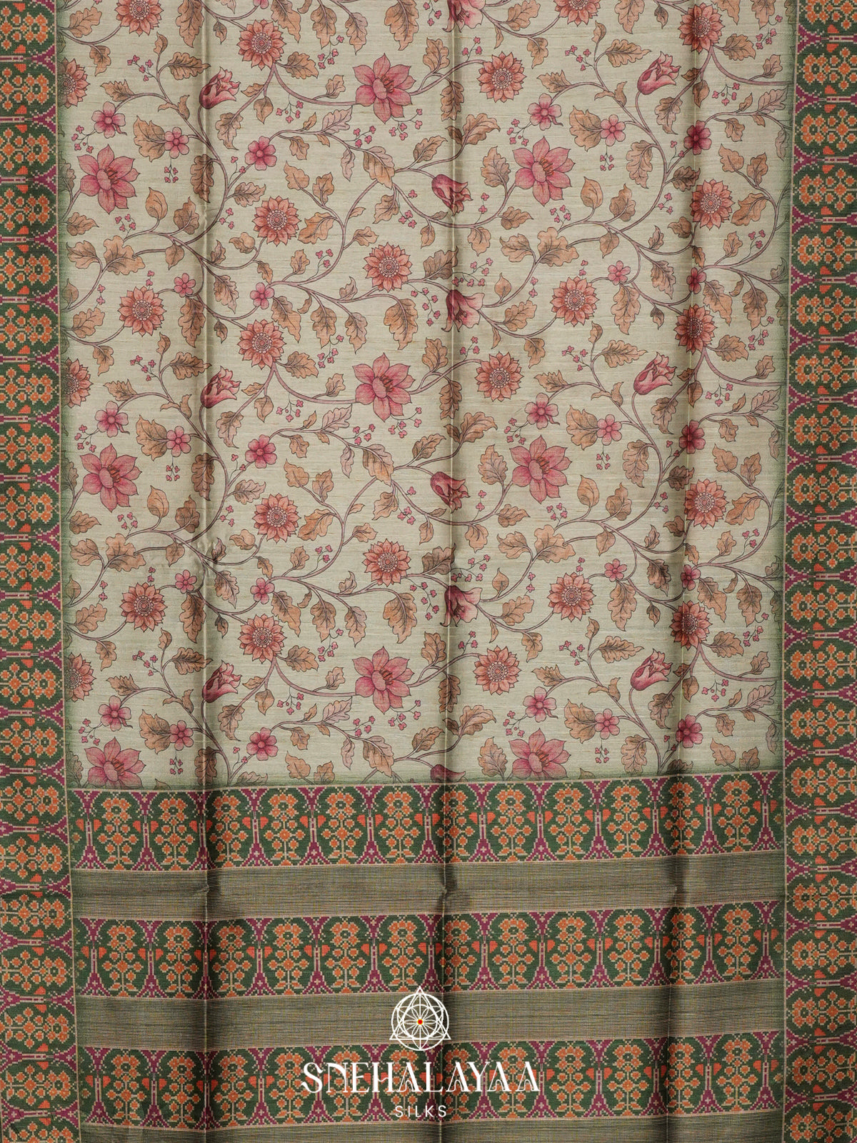 Pale Green  Tussar Saree