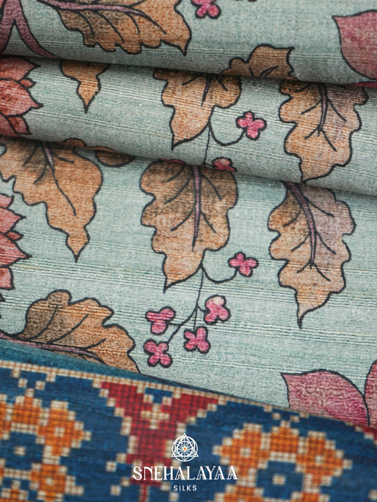 Sage Green  Tussar Saree