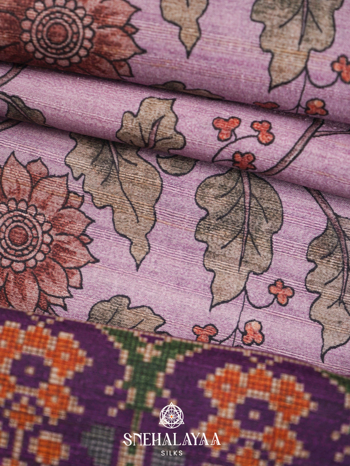 Lavender  Tussar Saree