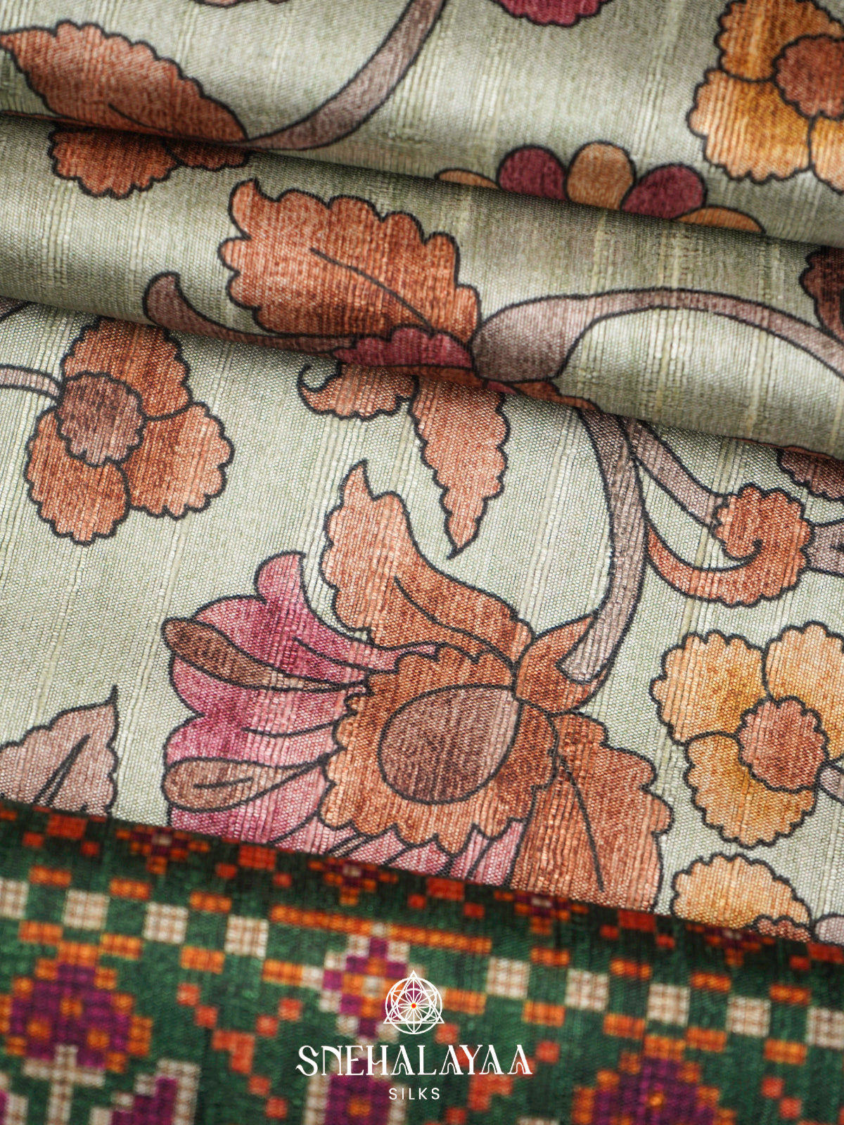 Pale Green  Tussar Saree