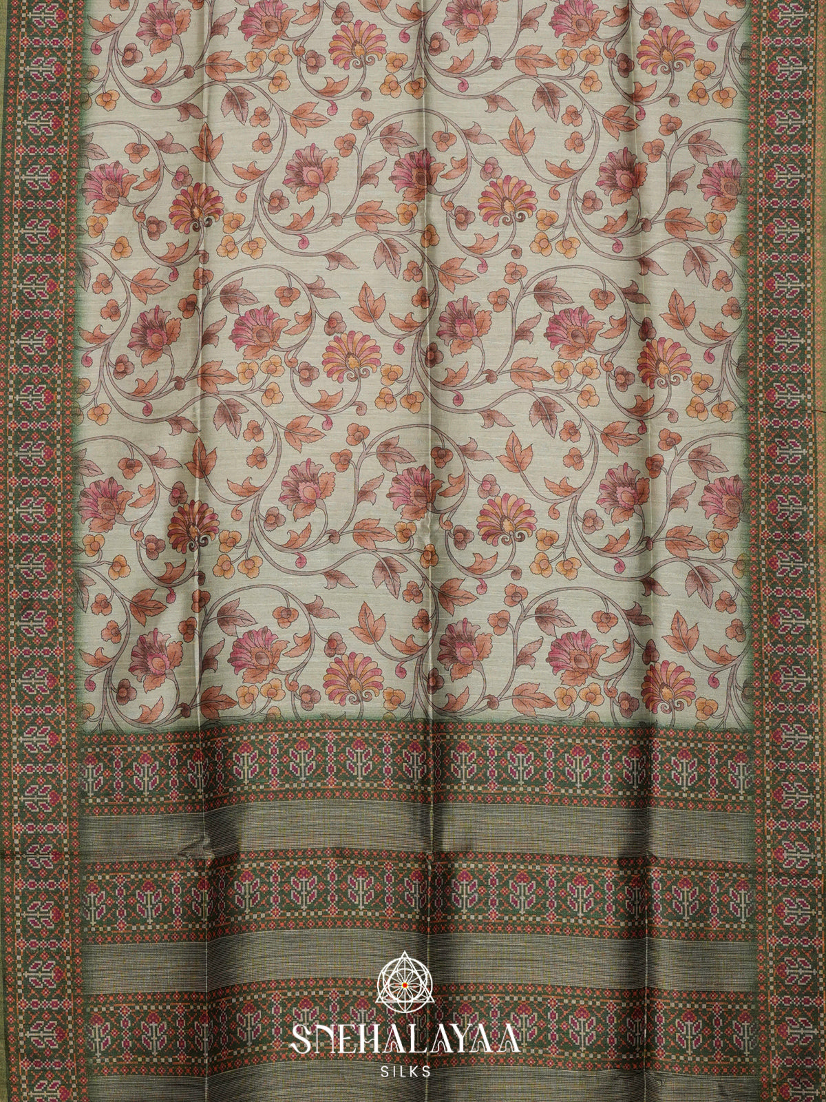 Pale Green  Tussar Saree